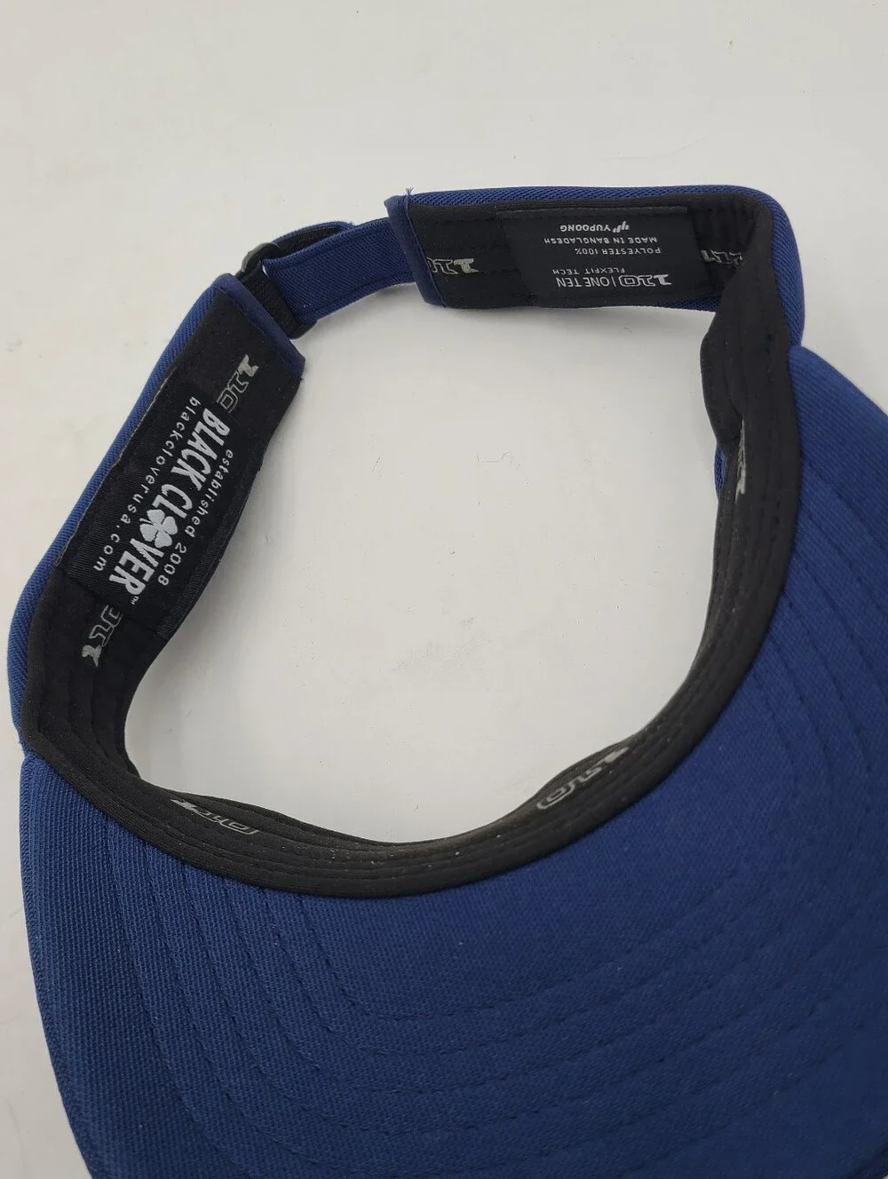 B55 Black Clover Topgolf Adjustable Golf Visor Blue/White Embroidered Logo